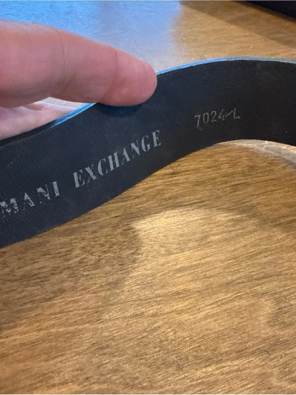 Armani Exchange Black Rubber Seatbelt  AX   buckle  Men’s Large New
